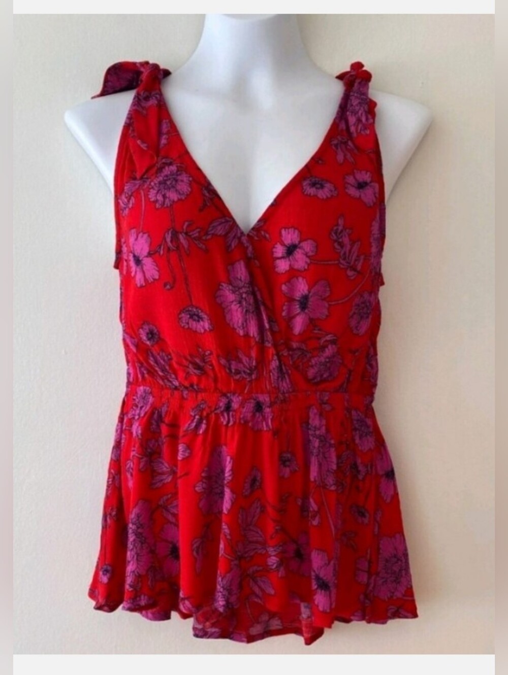 NWT!Lulus Fall 100% Viscose Top Band Of Gypsies Women's Floral Boho Blouse Small
